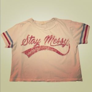 Crooped white T-shirt